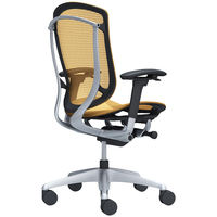 CC81GR FPH9 オカムラ コンテッサ セコンダ 可動肘 座メッシュ ハイバックシルバーフレームブラックボディ イエロー 1脚（直送品）