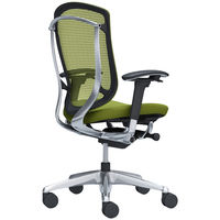 CC83BR FPC5 オカムラ コンテッサ セコンダ 可動肘 座クッション ハイバックポリッシュフレームブラックボディ グリーン 1脚（直送品）