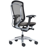 CC83BR FPD2 オカムラコンテッサセコンダ 可動肘 座クッション ハイバックポリッシュ ブラックボディ ミディアムグレー 1脚（直送品）
