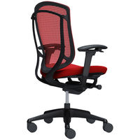 CC83MR FPC9 オカムラ コンテッサ セコンダ 可動肘 座クッション ハイバック ブラックフレーム ブラックボディ レッド 1脚（直送品）