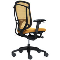 CC83MR FPD9 オカムラ コンテッサ セコンダ 可動肘 座クッション ハイバック ブラックフレーム ブラックボディ イエロー 1脚（直送品）