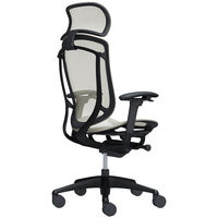 CC85MR FPG2 オカムラ コンテッサ セコンダ 大型ヘッドレスト 座メッシュ ブラックフレーム ブラックボディ ホワイト 1脚（直送品）