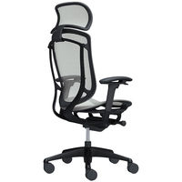 CC85MR FPG3 オカムラコンテッサセコンダ 大型ヘッドレスト 座メッシュ ブラックフレーム ブラックボディ ライトグレー 1脚（直送品）