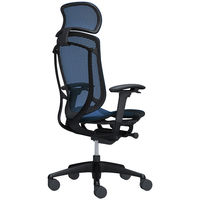 CC85MR FPG4 オカムラコンテッサセコンダ 大型ヘッドレスト 座メッシュ ブラックフレーム ブラックボディ ダークブルー 1脚（直送品）