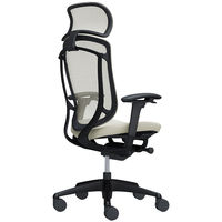 CC87MR FPC2 オカムラ コンテッサ セコンダ 大型ヘッドレスト 座クッション ブラックフレーム ブラックボディ ホワイト 1脚（直送品）