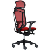 CC87MR FPC9 オカムラ コンテッサ セコンダ 大型ヘッドレスト 座クッション ブラックフレーム ブラックボディ レッド 1脚（直送品）