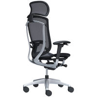 CC85GR FPG1 オカムラ コンテッサ セコンダ 大型ヘッドレスト 座メッシュ シルバーフレーム ブラックボディ ブラック 1脚（直送品）