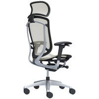 CC85GR FPG2 オカムラ コンテッサ セコンダ 大型ヘッドレスト 座メッシュ シルバーフレーム ブラックボディ ホワイト 1脚（直送品）