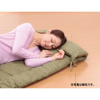 ファミリー・ライフ 綿100％しじら柄ごろ寝長座布団 藍色 幅650×奥行1750mm 1枚（直送品）