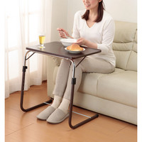 ファミリー・ライフ 角度調整付折りたたみテーブル ブラウン 幅540×奥行440×高さ555～725mm 1台（直送品）