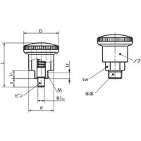 鍋屋バイテック インデックスプランジャ-コンパクトタイプ PHXS-5-5-A（直送品）