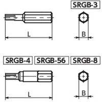 鍋屋バイテック いたずら防止ねじ用ビット SRGB-8（直送品）