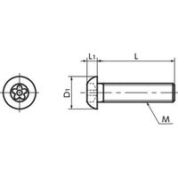 鍋屋バイテック会社 ファイブロブ穴付きボタンボルト(ピンつき) SRGS-M6-50 1袋(10個)（直送品）