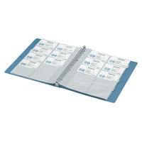 コクヨ 名刺ホルダー(替紙式)300名A4縦 30穴横入青 メイ-F335NB 1セット(5冊)