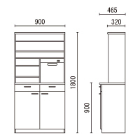 【組立設置込】プラス NAシリーズ ビジネスキッチン オープンタイプ 幅900×奥行465×高さ1800mm ホワイトグレー NA-S900N 1台（直送品）