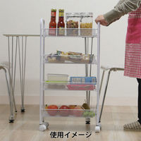 不二貿易 メッシュ トローリー3段WH 69292 1台