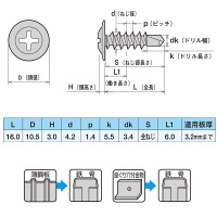 ヤマヒロ 鉄 ジャックポイント(ドリルねじ) モドトラス 4.0×16 MJ16 1箱(1000本入)（直送品）