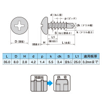 ヤマヒロ 鉄 ジャックポイント(ドリルねじ) ナベ 4.0×35 PJ35 1箱(500本入)（直送品）