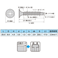 ヤマヒロ 鉄 ジャックポイント(ドリルねじ) ラッパ 3.5×25 SJ25 1箱(1000本入)（直送品）