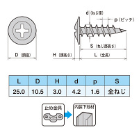 ヤマヒロ ステンレス モドトラスドライウォールスクリュー 4.2×25 SL25 1箱（800本入）（直送品）