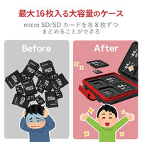 エレコム SD/microSDカードケース(耐衝撃) CMC-SDCHD01BK 1個