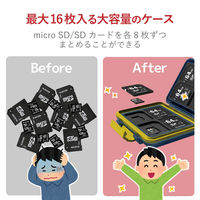 エレコム SD/microSDカードケース(耐衝撃) CMC-SDCHD01NV 1個