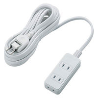 延長コード 電源タップ コンセント 5m 2ピン 3個口 雷ガード ほこり防止 白 T-KST02-22350WH エレコム 1個（直送品）