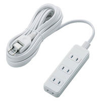 延長コード 電源タップ コンセント 5m 2ピン 4個口 雷ガード ほこり防止 白 T-KST02-22450WH エレコム 1個