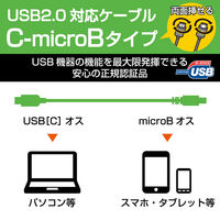 エレコム USB2.0ケーブル（認証品、C-microB） U2C-CMB05NBK 1個（直送品）