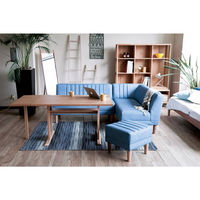 LANDSEAT ミーティング・LDソファ DAY 3人掛 ブラウン脚 左肘付 PVC 幅1950×奥行700×高さ700mm 1脚（直送品）