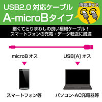 エレコム USB2.0ケーブル/リバーシブルコネクタ/ノーマル Aオス-MicroBオス ブラック 2.0m U2C-DAMB20BK 1個