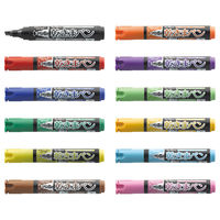 シヤチハタ 乾きまペン 油性マーカー 太字・角芯 12色セット 紙ケース 199NK-12S 1セット(12色)