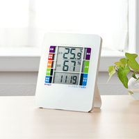 サンワサプライ 熱中症&インフルエンザ表示付きデジタル温湿度計(警告ブザー設定機能 CHE-TPHU2WN 1個