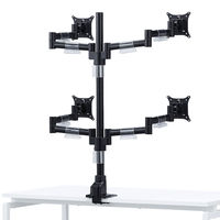 サンワサプライ 水平多関節液晶モニタアーム(4面) CR-LA1505BK 1台（直送品）