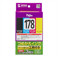 HP（ヒューレット・パッカード） 詰め替えインク INK-H178BS30S （HP178シリーズ用） 1パック（4色入）（直送品）