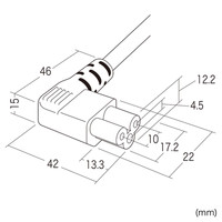 サンワサプライ 電源コード ブラック 3P式 L型コネクタ 1m KB-DM3L-1 1個（直送品）