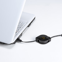 サンワサプライ CAT7自動巻取りLANケーブル 最大0.95m ブラック KB-MK12BKN（直送品）