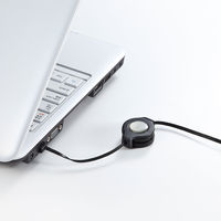 サンワサプライ 自動巻取りLANケーブル KB-MK15BK 1個