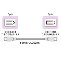 サンワサプライ IEEE1394ケーブル KE-1394-45K 1本（直送品）
