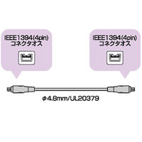 サンワサプライ IEEE1394ケーブル KE-13DV-45BK 1本（直送品）