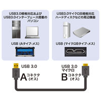 USBケーブル　USB-A（オス）USB3.0MicroB　0.5m　USB3.2（ Gen1）　KU30-AMC05BK　サンワサプライ　1本