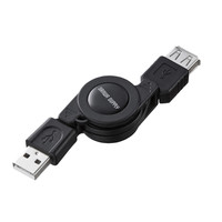 USB Aケーブル　USB-A（オス）USB-A（メス）　0.8m　USB2.0　KU-M08ENBK　サンワサプライ　1本（直送品）
