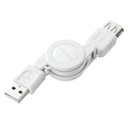 USB Aケーブル　USB-A（オス）USB-A（メス）　0.8m　USB2.0　KU-M08ENW　サンワサプライ　1本（直送品）