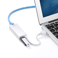 サンワサプライ Gigabit対応USB-LANアダプタ（USB3.0ハブ1ポートつき） ホワイト LAN-ADUR3GHW 1個（直送品）