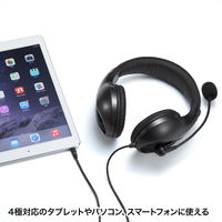 サンワサプライ 4極対応ヘッドセット MM-HS401BK 1個