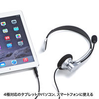 サンワサプライ 4極対応ヘッドセット MM-HS402SV 1個