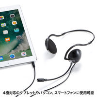 サンワサプライ 4極対応ヘッドセット MM-HS403BK 1個