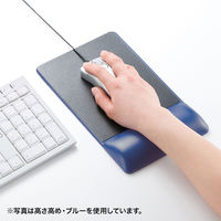 サンワサプライ リストレスト付きマウスパッド(レザー調素材、高さ標準、ブラック) MPD-GELPNBK 1個