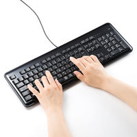 有線キーボード　メンブレン　USB2.0ハブ 2ポート内蔵　スタンダード　ブラック　SKB-SL21UHBK　サンワサプライ　1個