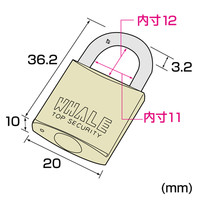 サンワサプライ eセキュリティ（南京錠小No.3） SLE-2L-3 1個（直送品）